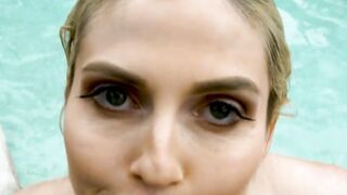 Neighbor's pool allures hot mermaid