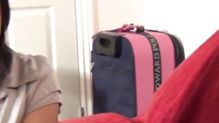 Lusty mature is tricked into showing her dick sucking skills