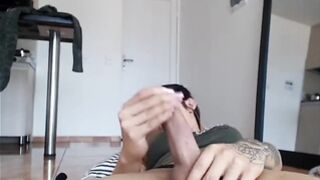 She is a teenager trap hard wanking her meat till she cums semen