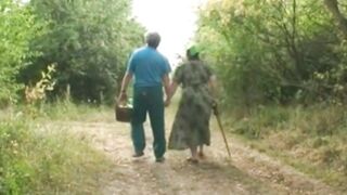 Teen ravaged in the woods by oldie prick