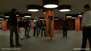 German blond group screwed in public