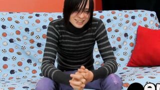 Miles jerks & plays before blowing his sweet butt load