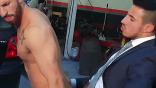 Classy hunk Sunny Colucci pounded doggystyle by businessman