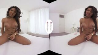 VRB TBABE Naughty Nathaly playing with her ebony butt VR Porn