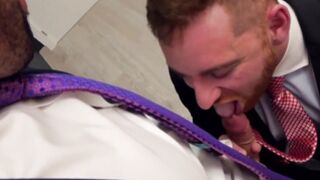 Bearded businessman hunk tearing up some tight ass