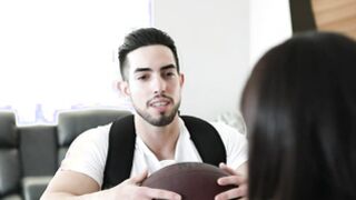 Coach's Teen Daughter's Sloppy suck on Star-Player