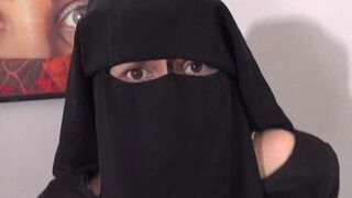 Cum on her ebony niqab