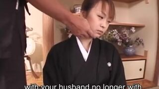 Subtitled mourning Japanese housewife Aya Otosaki debt payback