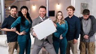 Buxom huge tits Stepmoms fuck stepfamily to win prize on a game show