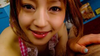 Japanese Cutie Gives A Blowjob In The Kitchen