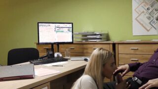 Charming young lady screwed hard by vigorous loan agent