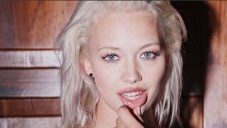 Perfect blonde teen posing in lingerie so all natural hot girl enjoyed posing