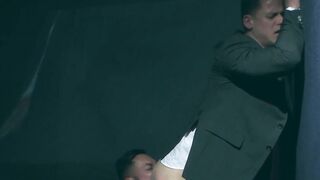Horny Ivan Gregory sucks prick before getting drilled by suited Viktor Rom