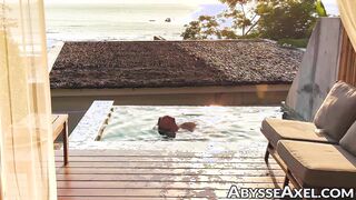 Flexing cursed hole & nipple playing in the pool by hot Axel Abysse