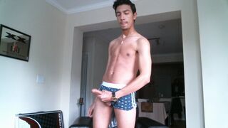 Skinny Amateur Alex Strokes His Big Cock