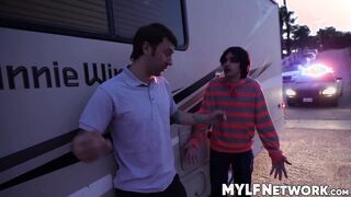 Officer Joshua Lewis licks snatch in a hardcore 3some session with sexy Gal Ri