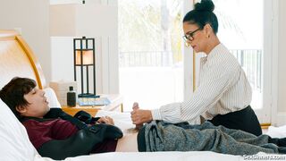 Professor gives schoolgirl a HELPING HANDjob