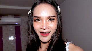 Asian femboy teen cutie ass fucking penetration after admiring her sexy body