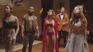 Hot huge tits Stepmoms in sexy lingerie solving a mystery with group of guys