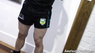 Twink uses kinky flashlight while jerking off his fat dick