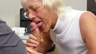Old Woman Takes Huge Dick In Office