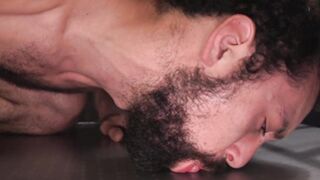 Mistress makes slave suck dick to guy