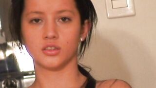 Sexy petite teen masturbating solo