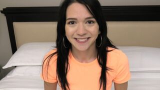 Tall brunette dorm coed gives a blow Job