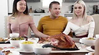 Silly stepbrother having fun with asian stepsis & her friend - Haley Spades & Lulu Chu