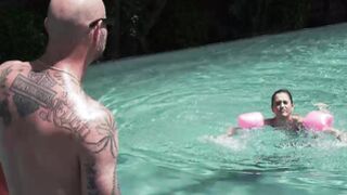 Petite Brunette Is Big Enough To Swim, & Big Enough To Fuck