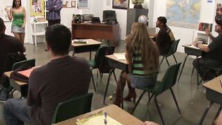 Latina gets fed cum off her big tits