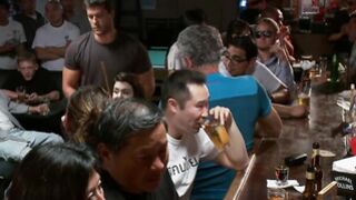 Petite takes huge cock in booty in public